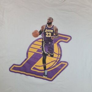 LeBron James Lakers T-Shirt‎ NBA Basketball Graphic Print White Tee